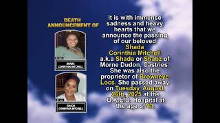 Shada Corinthia Mitchell ~ Short Obituary