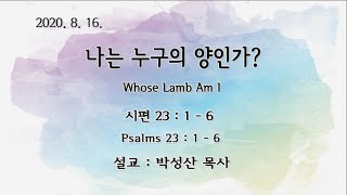 예일교회_yeil 2020.08.16 강단메세지 “나는 누구의 양인가?\