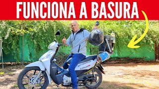 En el garage de su casa crea una moto que funciona a basura