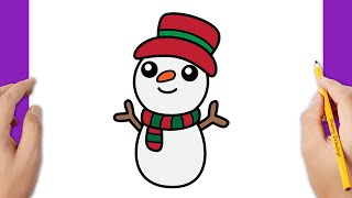 HOW TO DRAW A SNOWMAN EASY | CHRISTMAS DRAWING
