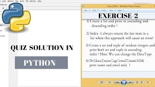 #15 Python Tutorial for Beginners | Quiz_2 Solution | python exercise solution