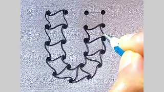 how to draw 3d U || easy 3d drawing using pencil || easy drawing tutorial for beginners