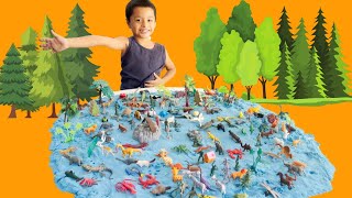 Hundred Mini Toys World Collection | Dinosaurs, Land Animals for kids