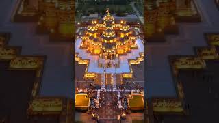 Akshardham Temple on dron view on evening time ||#akshardham #beautiful #peaceful #light