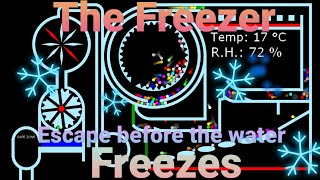 The Freezer - Escape Before the Water Freezes - Survival Marble Race in Algodoo
