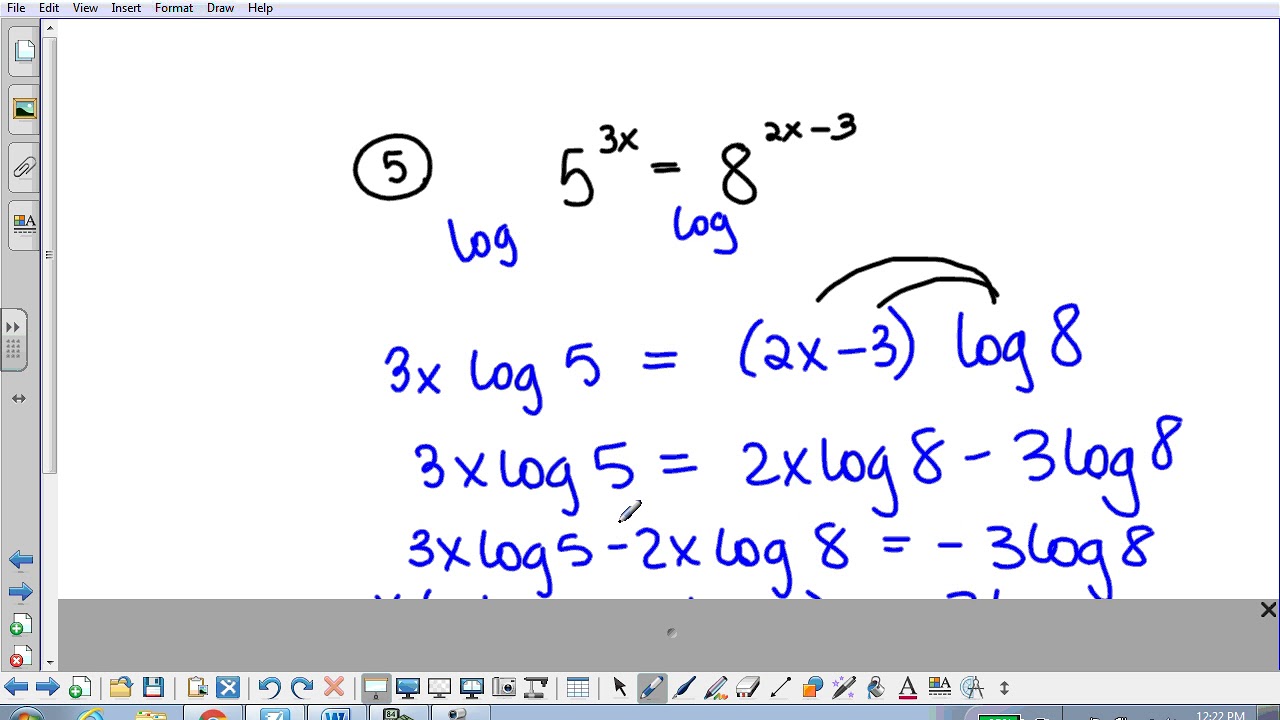 Solving Exponential Equations Using Logs Video - YouTube