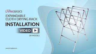 LIVINGBASICS Expandable Cloth Drying Stand Installation Video - W Model *Made In India*