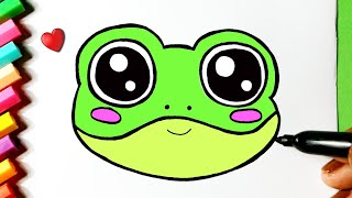 How to draw Kawaii cute Frog l Como desenhar Sapo fofo Kawaii - Drawing to Draw