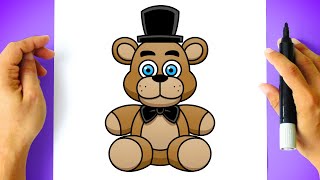 How to DRAW FREDDY FAZBEAR Plush - Five Nights at Freddy's - [ How to DRAW FNAF Characters ]