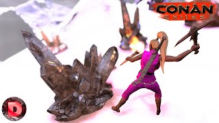 Conan Exiles ДОБЫТЬ ЧЕРНЫЙ ЛЕД в НАЧАЛЕ ИГРЫ и не замерзнуть