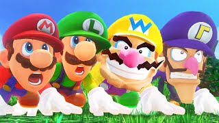 Super Mario Odyssey - 4 Player Splitscreen Multiplayer Walkthrough - Mario, Luig