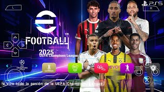 eFootball PES 2025 PPSSPP DOWNLOAD ORIGINAL ISO | PES 25 PSP Full Update New Transfers \u0026 Kits 25 HD