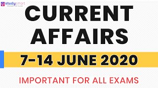 7 14 June Important Current Affairs 2020 for SBI PO IBPS PO IBPS RRB PO | In Hindi
