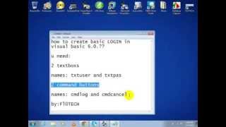 FLOTECH TUTORIAL: VB 6.0 Login and Cancel