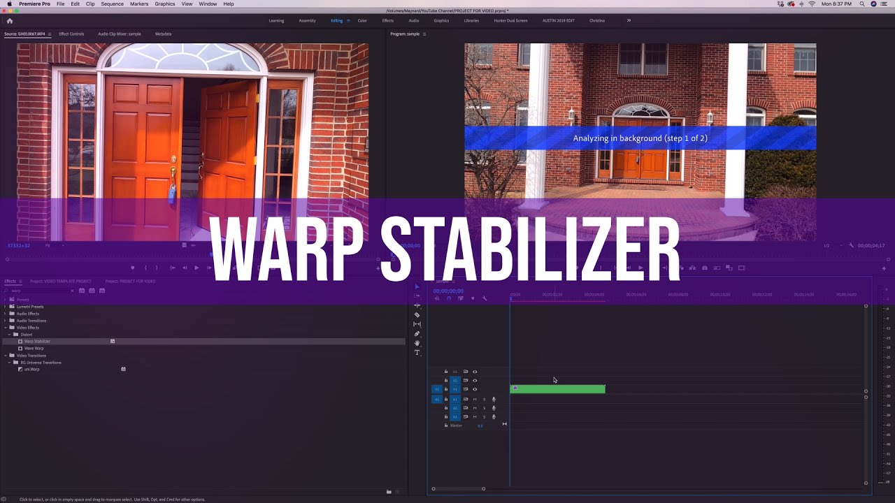 Warp Stabilizer Premiere Pro Tutorial Youtube