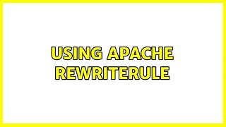 Using Apache RewriteRule