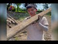 this orphan boy restored abandoned wooden house in the forest clear weeds u0026 plant vegetables