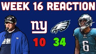 NY Giants Week 16 Reaction @ Philly (Mathematically Eliminated)