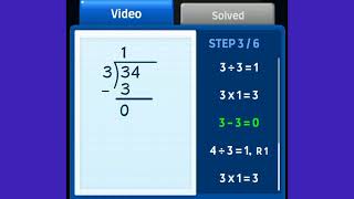 Learn Long Division: Step-by-Step Guide to Dividing 34 by 3!  #mathematics #memorytest #viralvideo