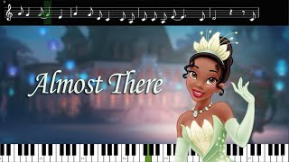 ALMOST THERE from Princess and the Frog | Sing along tutorial (Karaoke + Guide melody + Sheet music)