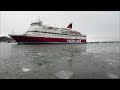 TimeLaps Silja Leaving Viking Arrives 24 1 2016 Mariehamn Åland Finland