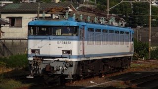 201408　西大分駅でEF81 451が留置