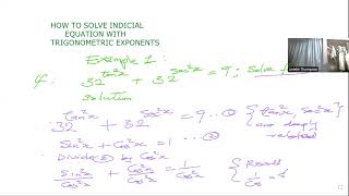 HOW TO SOLVE TRIGONOMETRIC INDICIAL EQUATION