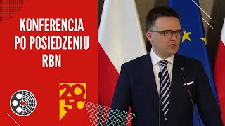 Sz. Hołownia: Konferencja po posiedzeniu RBN, pytania dziennikarzy