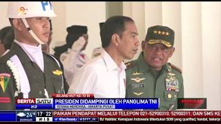 Ditemani Panglima TNI, Jokowi Tinjau Gladi Bersih Upacara HUT RI