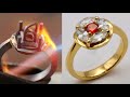 how to make gold marquise ring - handmade unique gold jewelry