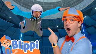 Blippi Soars at Indoor Skydiving - Blippi | Educational Videos for Kids