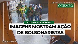 Câmeras de segurança do Palácio do Planalto mostram a ação de bolsonaristas em Brasília