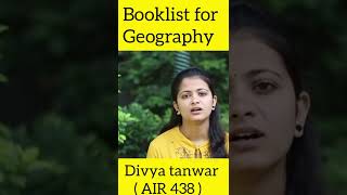 Booklist for geography UPSC CSE | Divya tanwar ( Rank 438) | #heavenlbsnaa