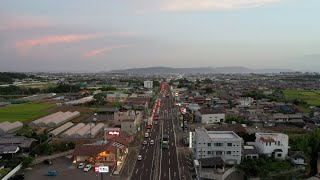 国道１７５号線を空撮　日本兵庫県神戸市西区平野町　Japan National Route 175