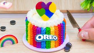 AMAZING RAINBOW CAKE 🌈Miniature Rainbow Oreo Cake Decorating Recipes | Mini Cake Compilation