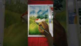 Easy watercolor painting #drawing #beginners 🖌️ 🖌️🎨#viral Short #painting for beginners