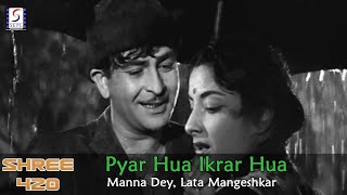 Pyar Hua Ikrar Hua - Manna Dey, Lata Mangeshkar | Shree 420 | Best Classic Hindi Song.