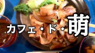 カフェ・ド・萌／豚の生姜焼き定食＋グリーンココア #喫茶店 #ランチ