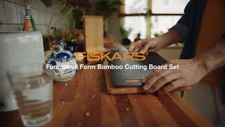 Fiskars Functional Form Bamboo Cutting Board Set