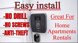EASY NO-DRILL Video Doorbell install Great for Apartments, Rentals and more!