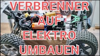 Verbrenner Nitro auf Brushless Elektro umbauen Umrüsten 6S Power im 1/8er viel spaß 4x4 Allrad +TEST