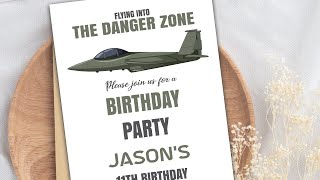 Fighter Jet Birthday Invitations How to Edit on Zazzle 🎉 #zazzle #etsy @YouTube @Etsy @zazzle