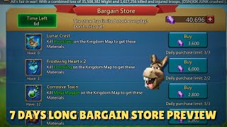 February 2025 - Expensive 7 days Bargain store Preview | Lords Mobile