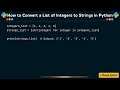 How to Convert a List of Integers to Strings in Python