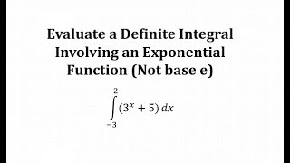 Evaluate a Definite Integral Involving an Exponential Function (Not Base e)