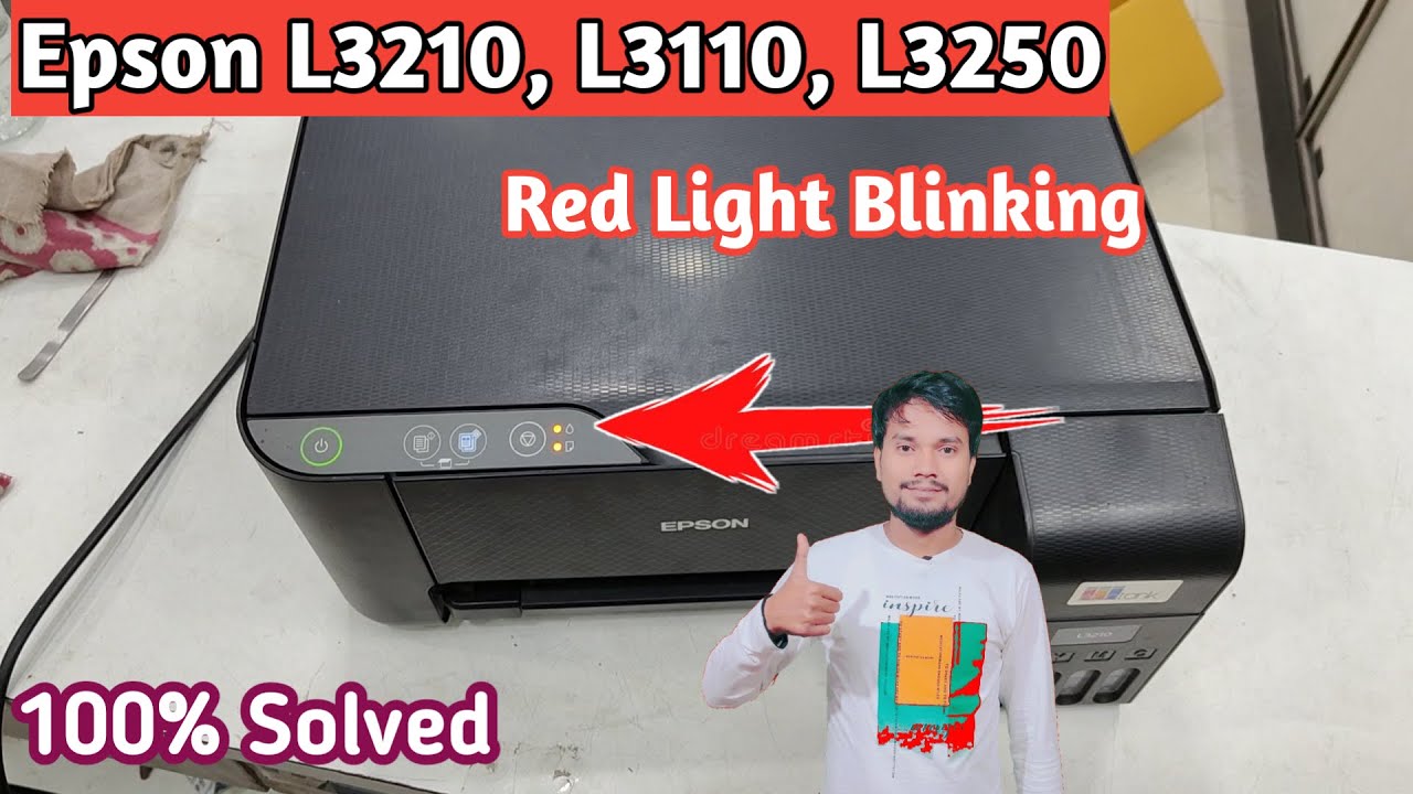 Epson L3210, L3110, L3250 Red Light Blinking Solution - YouTube