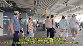 天星小輪，灣仔～尖沙咀很多遊客，估計有5成 Star Ferry, Wan Chai~Tsim Sha Tsui mhp4110 nov2024