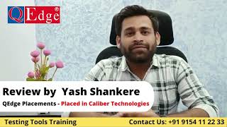 #Testing #Tools Training & #Placement  Institute Review by Yash Shankere |   @qedgetech  Hyderabad