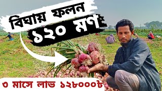 তিন মাসে লাখ টাকা আয়। বিঘায় ফলন ১২০ মণ।#farming #rnagro #আল #কৃষি #rnagro #পেঁয়াজ  #agriculture