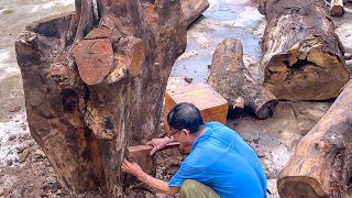 Largest Rustic Monolithic Table From Old Rare Giant Tree Stump/ Extremely Heavy Woodworking Projects